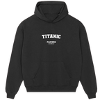 Titanic hoodie – black men's hoodie with white Titanic letters and Players Couture logo on the chest