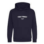 Tom Finney hoodie – navy kids' hoodie with white Tom Finney letters and Players Couture logo on the chest