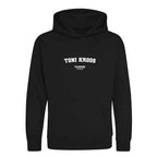 Toni Kroos hoodie – black kids' hoodie with white Toni Kroos letters and Players Couture logo on the chest