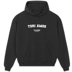 Tori Amos hoodie – black men's hoodie with white Tori Amos letters and Players Couture logo on the chest