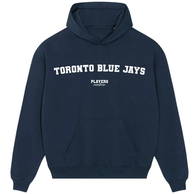 Toronto Blue Jays hoodie – blue men's hoodie with white Toronto Blue Jays letters and Players Couture logo on the chest