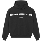 Toronto Maple Leafs hoodie – black men's hoodie with white Toronto Maple Leafs letters and Players Couture logo on the chest