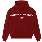 Toronto Maple Leafs hoodie – red men's hoodie with white Toronto Maple Leafs letters and Players Couture logo on the chest
