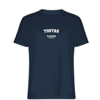 Tostao t-shirt – navy men's t-shirt with white Tostao letters and Players Couture logo on the chest