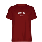 Tove Lo t-shirt – red men's t-shirt with white Tove Lo letters and Players Couture logo on the chest