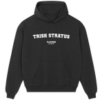 Trish Stratus hoodie – black men's hoodie with white Trish Stratus letters and Players Couture logo on the chest