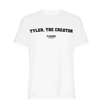 Tyler, The Creator t-shirt – white men's t-shirt with black Tyler, The Creator letters and Players Couture logo on the chest