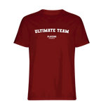 Ultimate Team t-shirt – red men's t-shirt with white Ultimate Team letters and Players Couture logo on the chest
