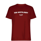 Van Nistelrooy t-shirt – red men's t-shirt with white Van Nistelrooy letters and Players Couture logo on the chest