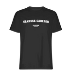 Vanessa Carlton t-shirt – black men's t-shirt with white Vanessa Carlton letters and Players Couture logo on the chest