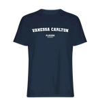 Vanessa Carlton t-shirt – navy men's t-shirt with white Vanessa Carlton letters and Players Couture logo on the chest