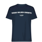 Vegas Golden Knights t-shirt – navy men's t-shirt with white Vegas Golden Knights letters and Players Couture logo on the