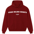 Vegas Golden Knights hoodie – red men's hoodie with white Vegas Golden Knights letters and Players Couture logo on the chest