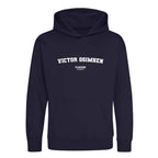 Victor Osimhen hoodie – navy kids' hoodie with white Victor Osimhen letters and Players Couture logo on the chest