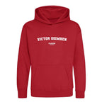 Victor Osimhen hoodie – red kids' hoodie with white Victor Osimhen letters and Players Couture logo on the chest