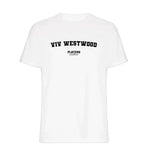 Vivienne Westwood t-shirt – white men's t-shirt with black Vivienne Westwood letters and Players Couture logo on the chest