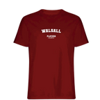 Walsall t-shirt – red men's t-shirt with white Walsall letters and Players Couture logo on the chest