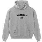 Warriors hoodie – grey men's hoodie with black Warriors letters and Players Couture logo on the chest