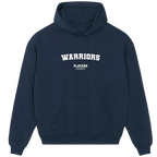 Warriors hoodie – navy men's hoodie with white Warriors letters and Players Couture logo on the chest