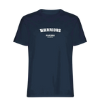 Warriors t-shirt – navy men's t-shirt with white Warriors letters and Players Couture logo on the chest