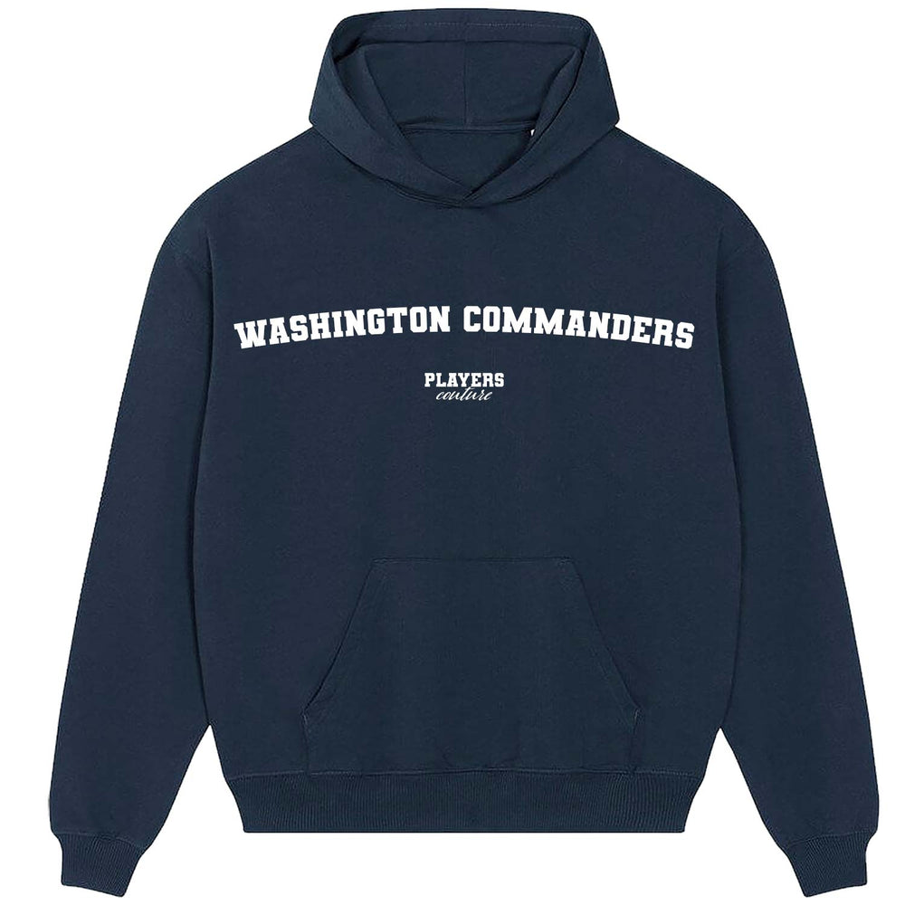 Washington Commanders men's hoodie in navy with bold name lettering