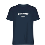 Watchmen t-shirt – navy men's t-shirt with white Watchmen letters and Players Couture logo on the chest
