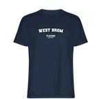 West Brom t-shirt – navy men's t-shirt with white West Brom letters and Players Couture logo on the chest