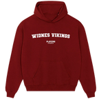 Widnes Vikings hoodie – red men's hoodie with white Widnes Vikings letters and Players Couture logo on the chest