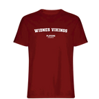 Widnes Vikings t-shirt – red men's t-shirt with white Widnes Vikings letters and Players Couture logo on the chest