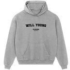Will Young hoodie – grey men's hoodie with black Will Young letters and Players Couture logo on the chest