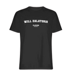 Will Zalatoris t-shirt – black men's t-shirt with white Will Zalatoris letters and Players Couture logo on the chest