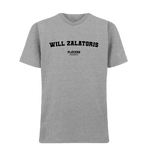 Will Zalatoris t-shirt – grey men's t-shirt with black Will Zalatoris letters and Players Couture logo on the chest