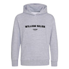 William Saliba hoodie – grey kids' hoodie with black William Saliba letters and Players Couture logo on the chest