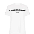 William Shakespeare t-shirt – white men's t-shirt with black William Shakespeare letters and Players Couture logo on the