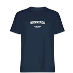 Winnipeg t-shirt – navy men's t-shirt with white Winnipeg letters and Players Couture logo on the chest