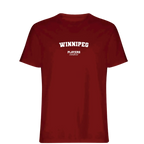 Winnipeg t-shirt – red men's t-shirt with white Winnipeg letters and Players Couture logo on the chest