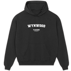 Wynwood hoodie – black men's hoodie with white Wynwood letters and Players Couture logo on the chest