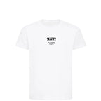 Xavi t-shirt – white kids' t-shirt with black Xavi letters and Players Couture logo on the chest