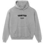 Yanited hoodie – grey men's hoodie with black Yanited letters and Players Couture logo on the chest