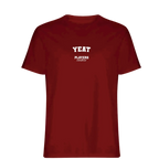 Yeat t-shirt – red men's t-shirt with white Yeat letters and Players Couture logo on the chest