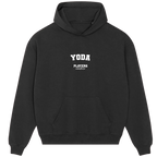 Yoda hoodie – black men's hoodie with white Yoda letters and Players Couture logo on the chest