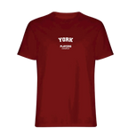 York t-shirt – red men's t-shirt with white York letters and Players Couture logo on the chest
