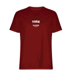 York t-shirt – red men's t-shirt with white York letters and Players Couture logo on the chest