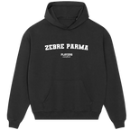 Zebre Parma hoodie – black men's hoodie with white Zebre Parma letters and Players Couture logo on the chest