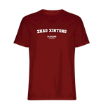 Zhao Xintong t-shirt – red men's t-shirt with white Zhao Xintong letters and Players Couture logo on the chest