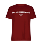 Zlatan Ibrahimovic t-shirt – red men's t-shirt with white Zlatan Ibrahimovic letters and Players Couture logo on the chest