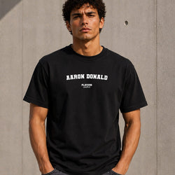 Aaron Donald black T-shirt lifestyle photograph 1