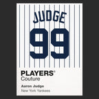 Aaron Judge 99 Jersey Frame Men's T-Shirt – black close-up detail shot of the Aaron Judge 99 Players Couture logo design