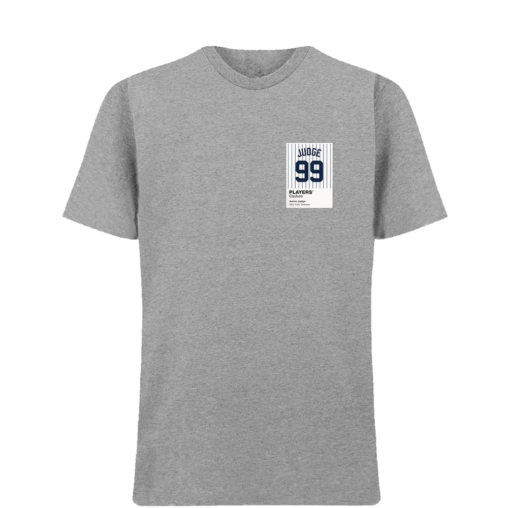 Aaron Judge 99 t-shirt – grey men's t-shirt featuring the Aaron Judge 99 Players Couture logo