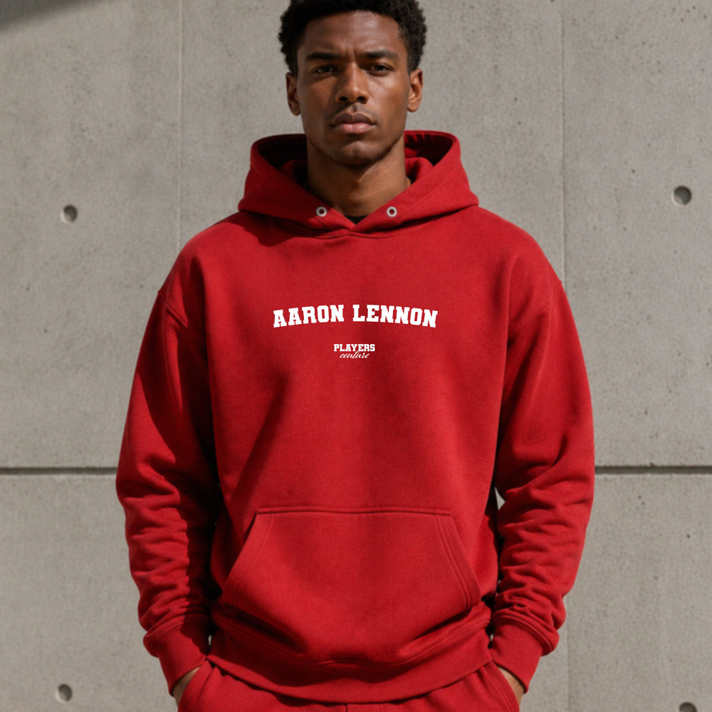aaron-lennon name-print hoodie - red